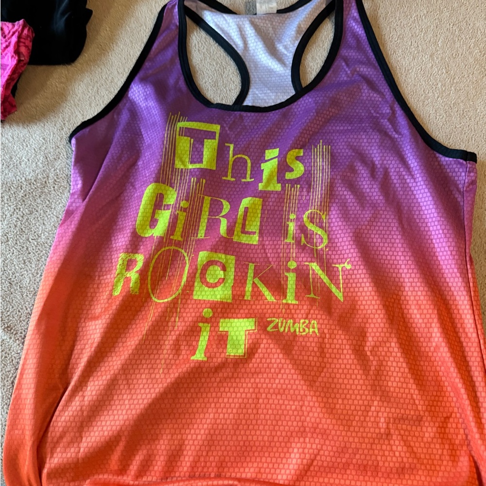 Zumba Wear Lovely Tank Top in Purple and Black